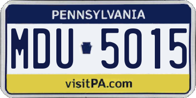 PA license plate MDU5015