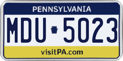 PA license plate MDU5023