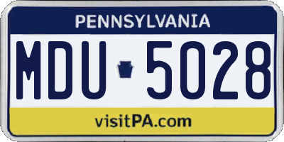 PA license plate MDU5028
