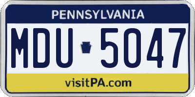 PA license plate MDU5047