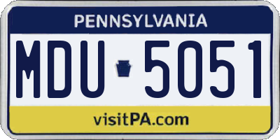 PA license plate MDU5051