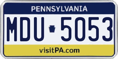 PA license plate MDU5053