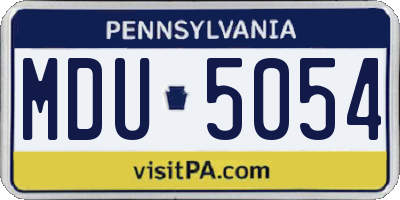 PA license plate MDU5054