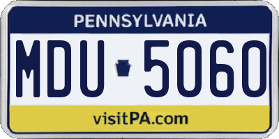 PA license plate MDU5060