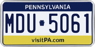 PA license plate MDU5061