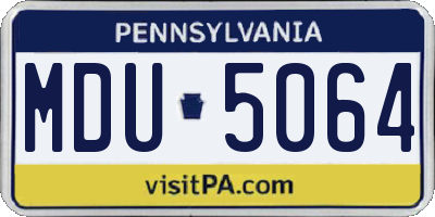 PA license plate MDU5064