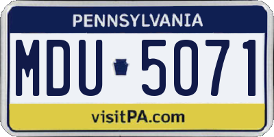 PA license plate MDU5071