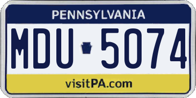 PA license plate MDU5074