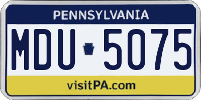 PA license plate MDU5075