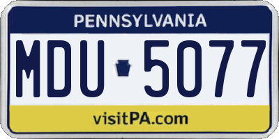PA license plate MDU5077