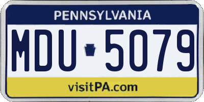 PA license plate MDU5079