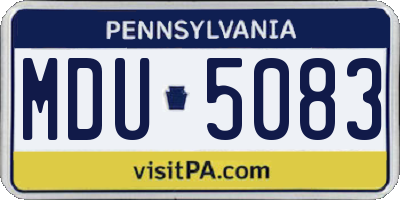 PA license plate MDU5083