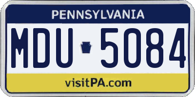 PA license plate MDU5084