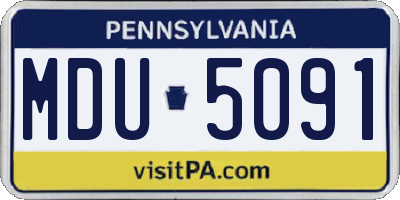 PA license plate MDU5091