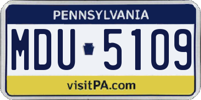 PA license plate MDU5109