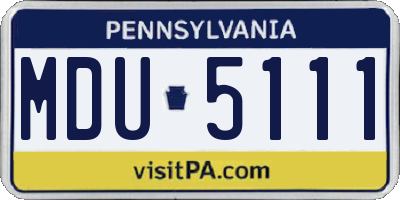 PA license plate MDU5111