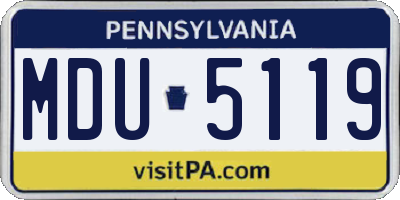 PA license plate MDU5119
