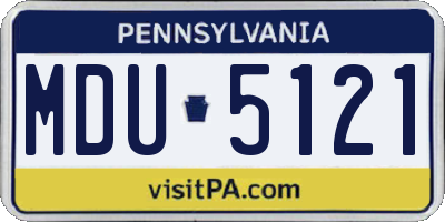 PA license plate MDU5121
