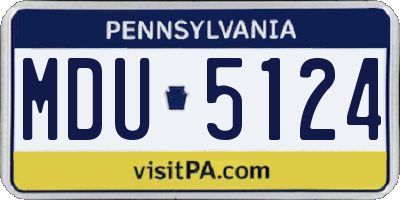 PA license plate MDU5124