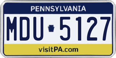 PA license plate MDU5127
