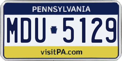 PA license plate MDU5129