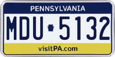 PA license plate MDU5132