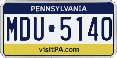 PA license plate MDU5140