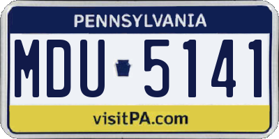 PA license plate MDU5141