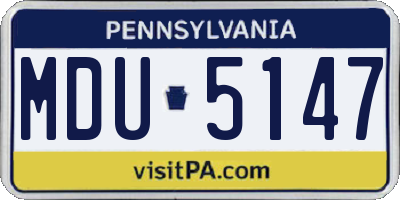PA license plate MDU5147