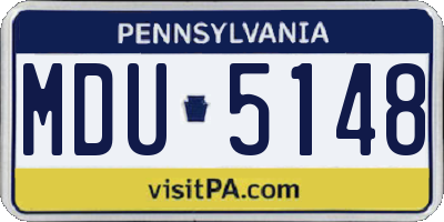 PA license plate MDU5148