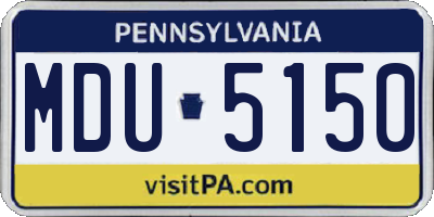 PA license plate MDU5150