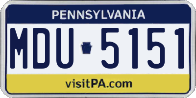 PA license plate MDU5151