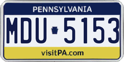 PA license plate MDU5153