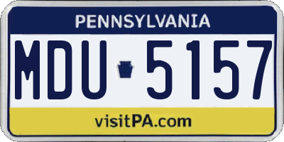 PA license plate MDU5157