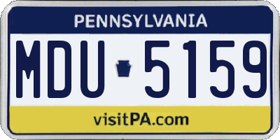 PA license plate MDU5159