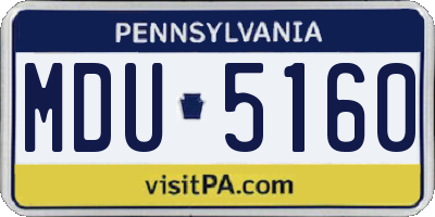 PA license plate MDU5160