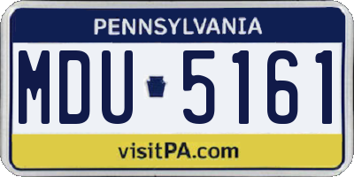 PA license plate MDU5161