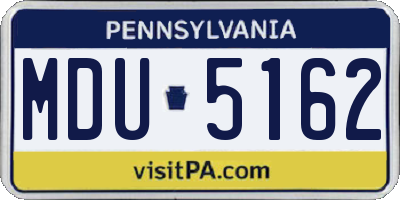PA license plate MDU5162