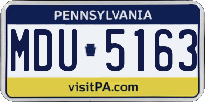 PA license plate MDU5163