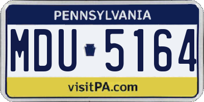 PA license plate MDU5164