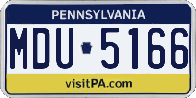 PA license plate MDU5166
