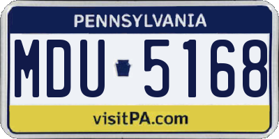 PA license plate MDU5168
