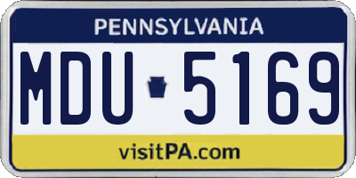 PA license plate MDU5169