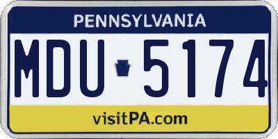 PA license plate MDU5174
