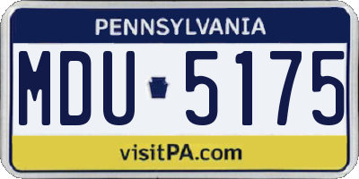 PA license plate MDU5175