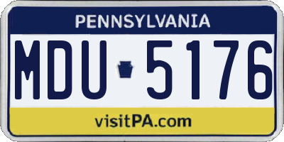 PA license plate MDU5176