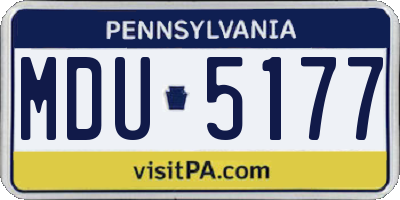 PA license plate MDU5177