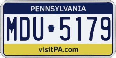 PA license plate MDU5179