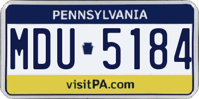 PA license plate MDU5184
