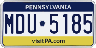 PA license plate MDU5185